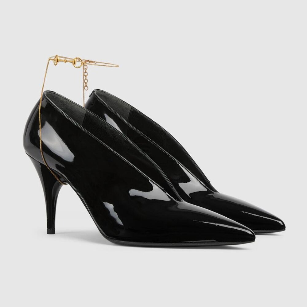 Gucci Leather Décolletté Pumps With Jewel IT 40 Women - Picture 4 of 5